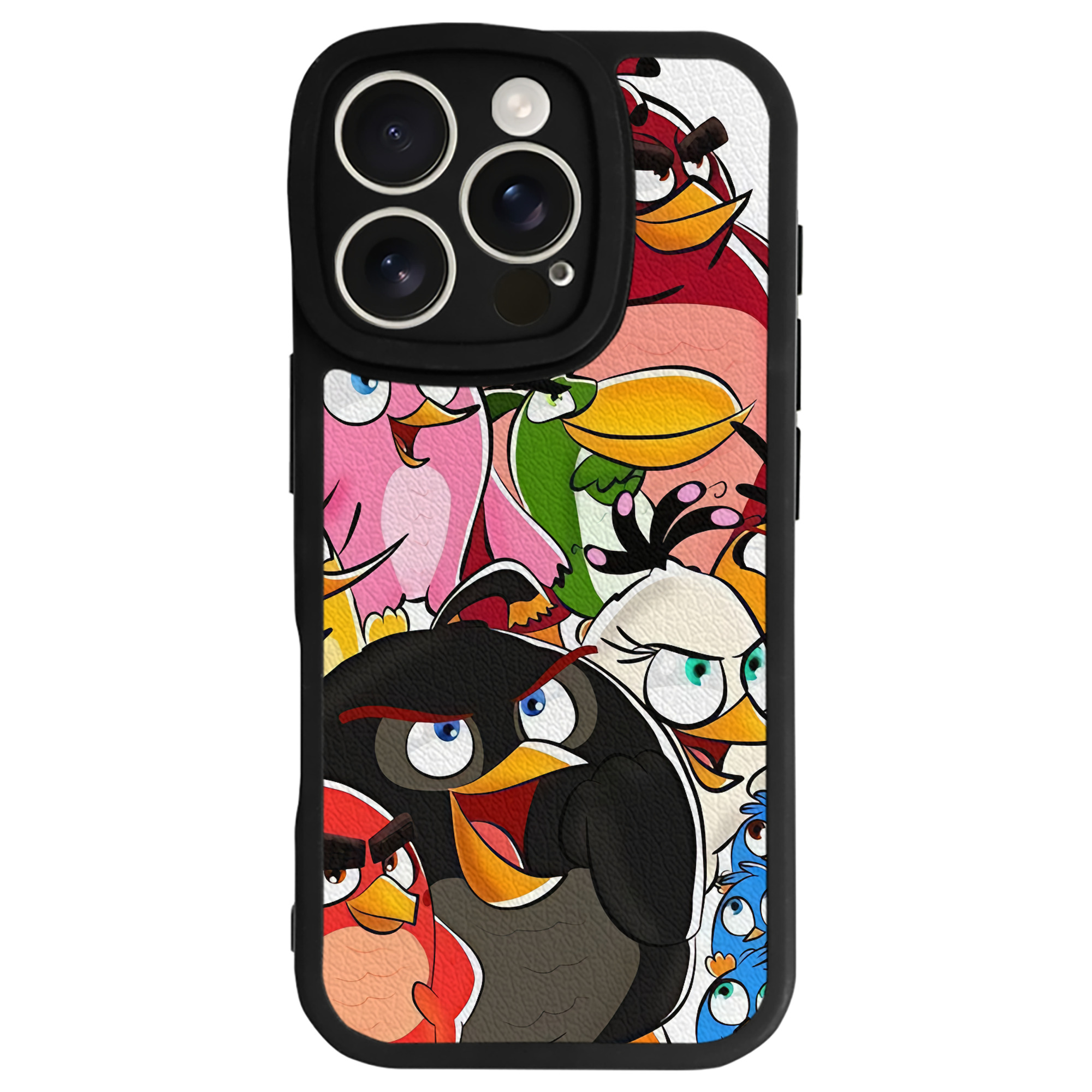（画像用） Angry Birds アングリーバード 【iPhone 16シリーズ対応】シリコンスマホケース（レザー調） 材質：シリコン